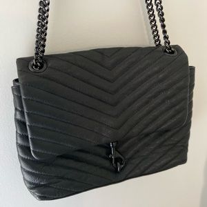 Rebecca Minkoff Black Edie Flap Shoulder Bag
